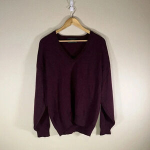 Vintage Tundra Canada Merino Wool Long Sleeve V Neck Sweater Men Size XL Casual